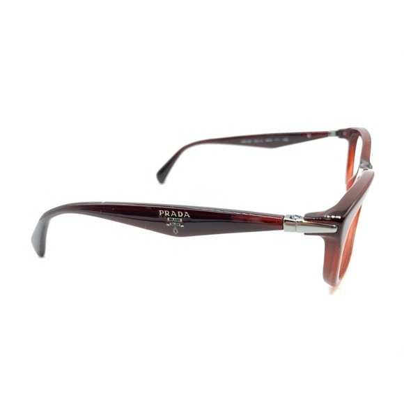 Prada VPR 15P MAX-1O1 Burgundy Dark Red Silver Eyeglasses Frames 53-16 135 Italy - Picture 4 of 12